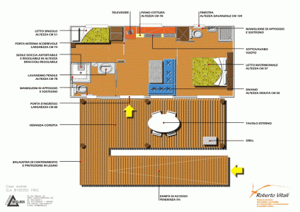 piantina casa mobile villaggio accessibile