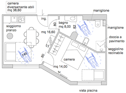 piantina bilocale accessibile